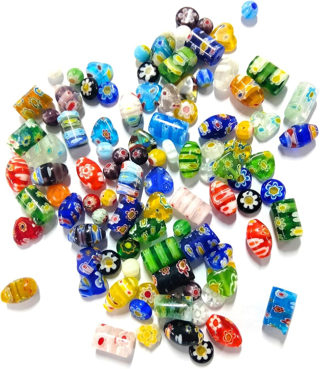 100 Pieces Assorted Glass Beads for Jewelry Making Adults